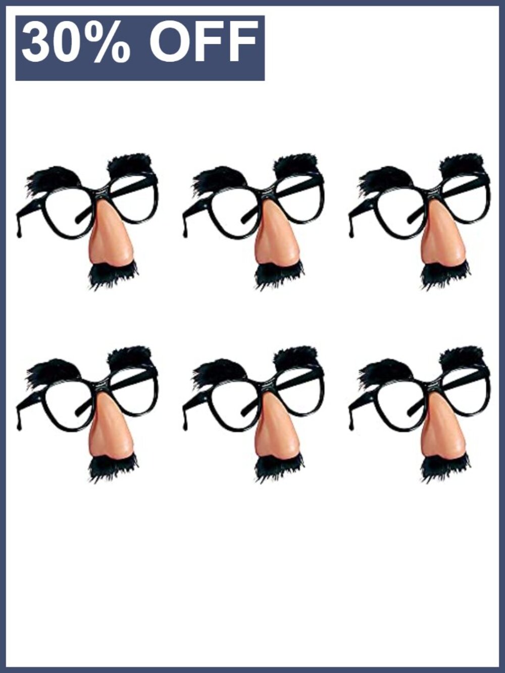 6 Pcs Disguise Glasses Nose Mustache Eyebrows Costume Party Favors